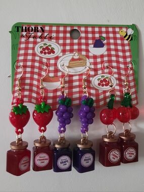 Thorne & Fable Set of Fruit and Jam Earrings